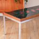 Table basse en céramique, teck & chrome, design, 1970