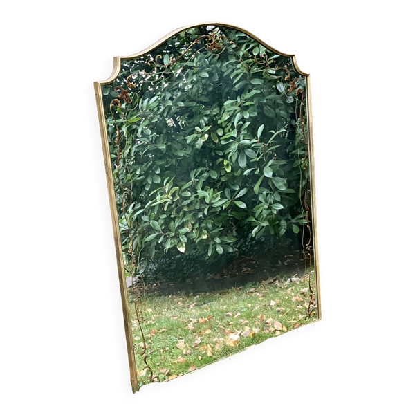 Grand miroir doré ancien - Style Empire - Mercure