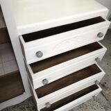 Armoire asymétrique des années 50 avec miroir biseauté