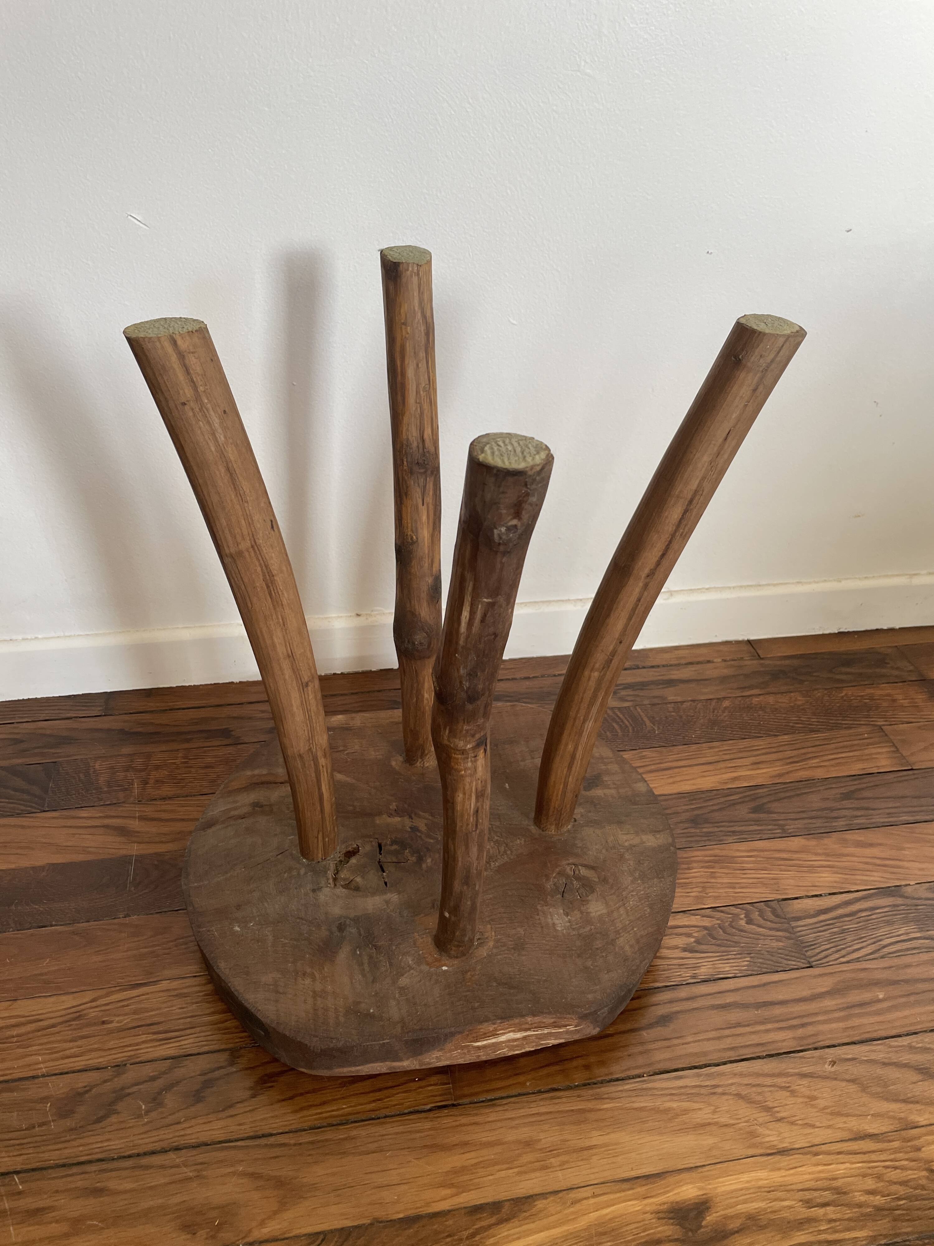 Brutalist Wooden Stool