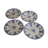 Set of 4 plates Lunéville Railroad Earth