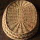 Basket oval base light wicker border vintage basketry