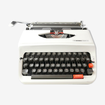Hermes baby S revised white typewriter
