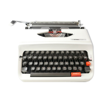 Hermes baby S revised white typewriter