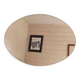 Oval beveled mirror patinated art deco 35x50cm