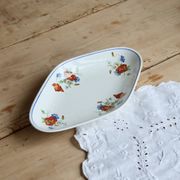 Ravier antique faience Salins - Poppy model
