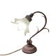 Flower-shaped table lamp in metal and glass