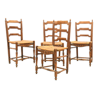 4 Chaises paillées