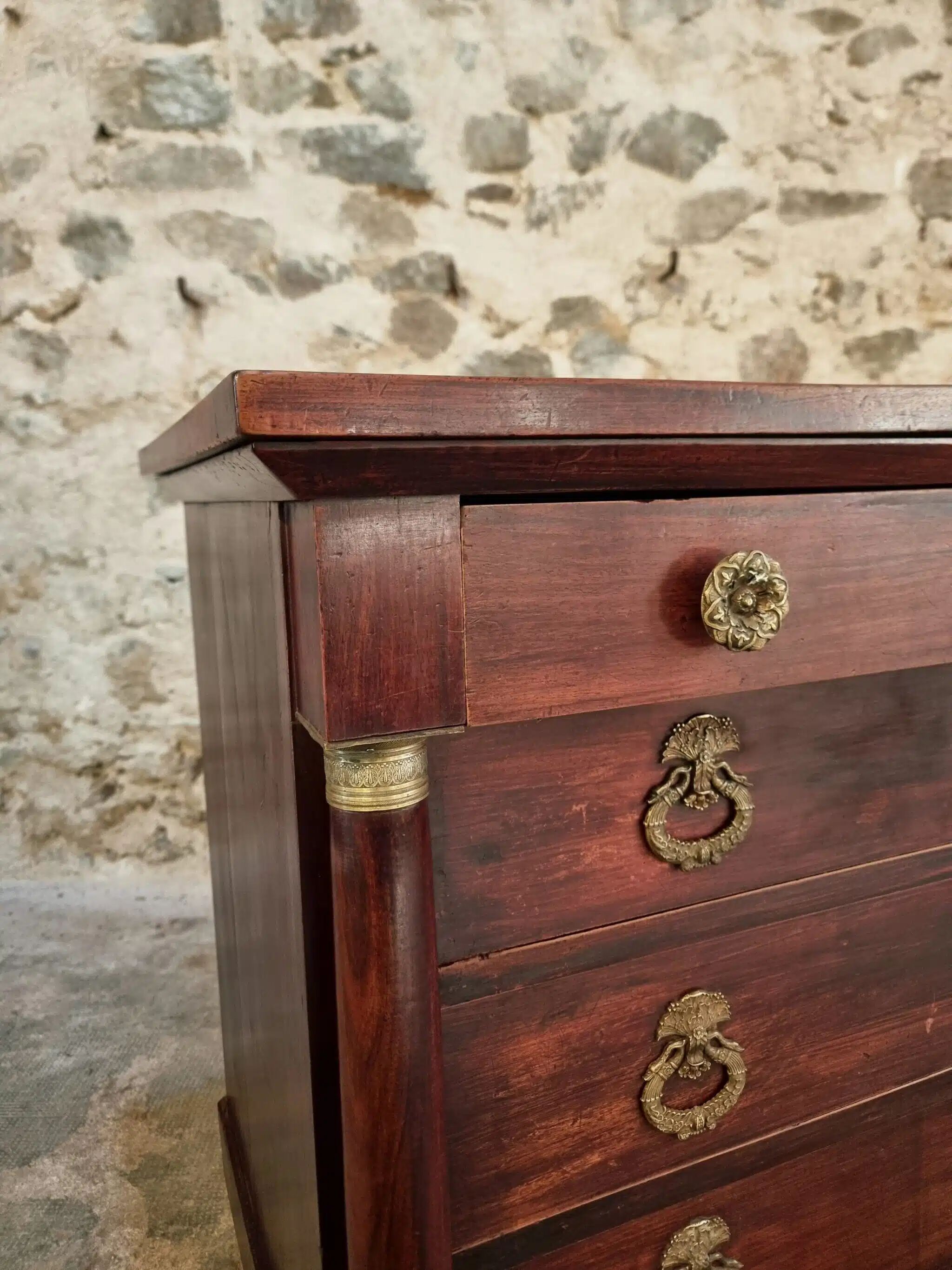 Commode Empire française ancienne en acajou
