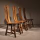 Four Brutalist Dining Chairs by De Puydt | Belgium 1970s