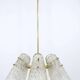 J.T. Kalmar Lustre in Brass, with Textured Glass Shade in Cone Shape, Austria, 1950