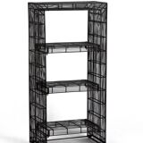 Vintage sculptural metal wire shelving and display table set