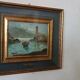 huile GIOVANNI BERTE' ANS 50 PAYSAGE FLUVIAL