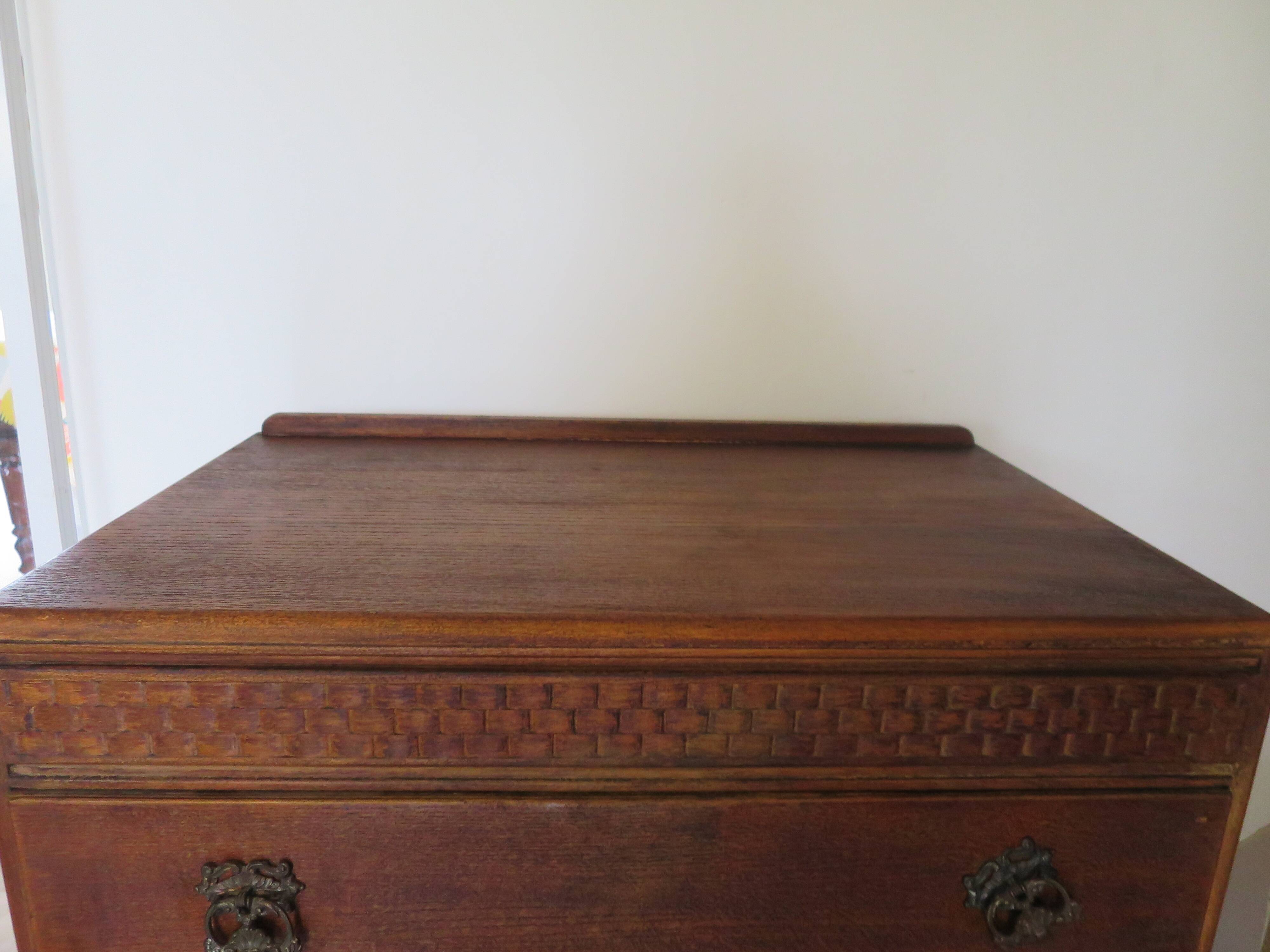 Art Deco chest of drawers with 4 drawers in oak, France 1930s-50s