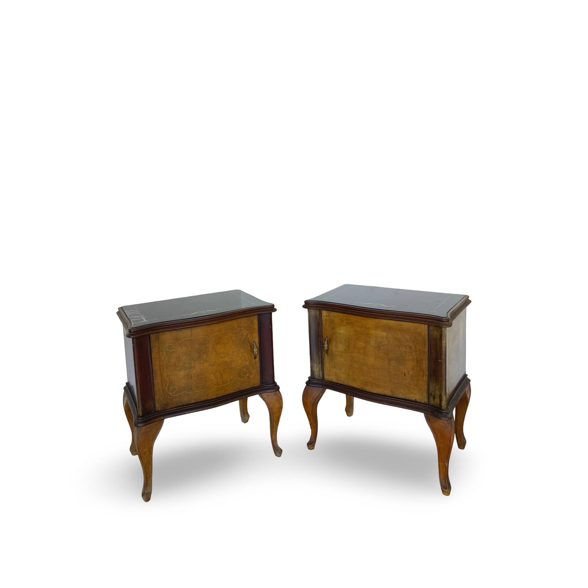 Tables de chevet/commodes Chippendale italiennes, années 1940/1950.