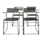 4 X line chairs with armrests designed by Niels Jørgen Haugesen