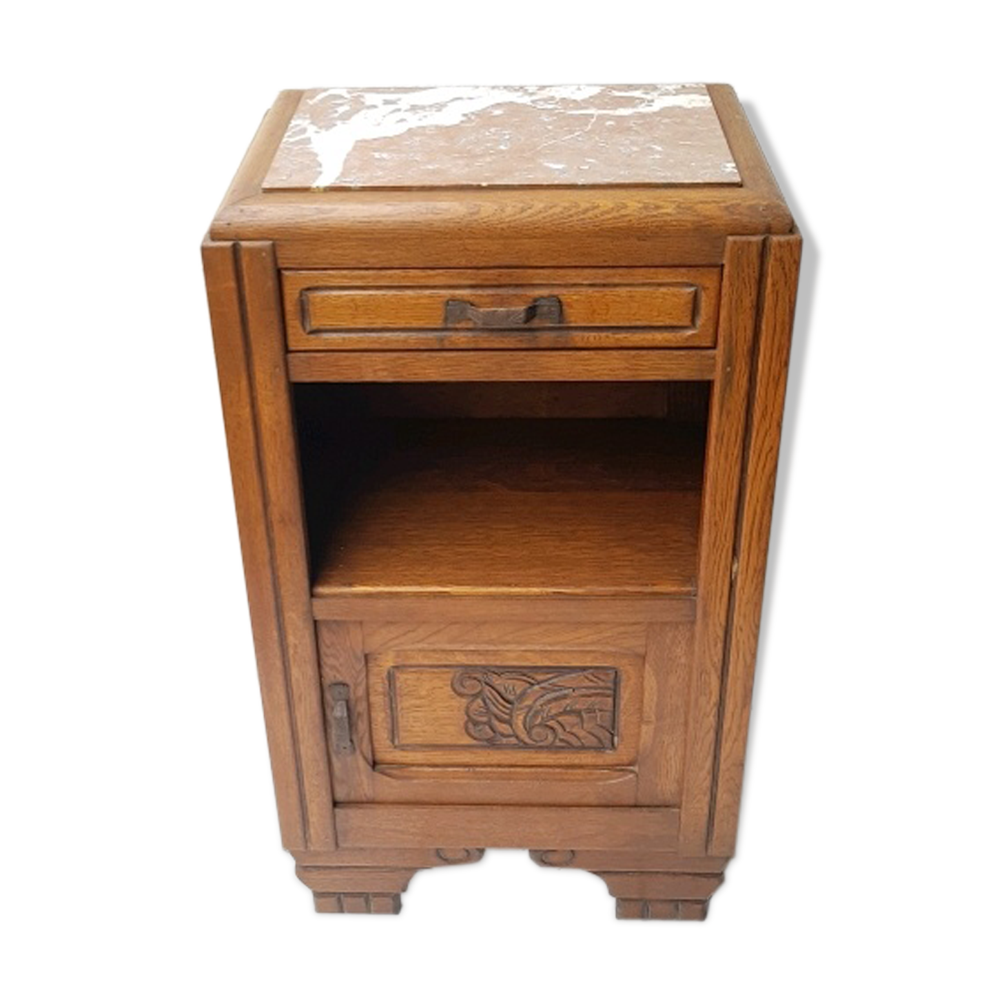 Oak art deco style bedside table