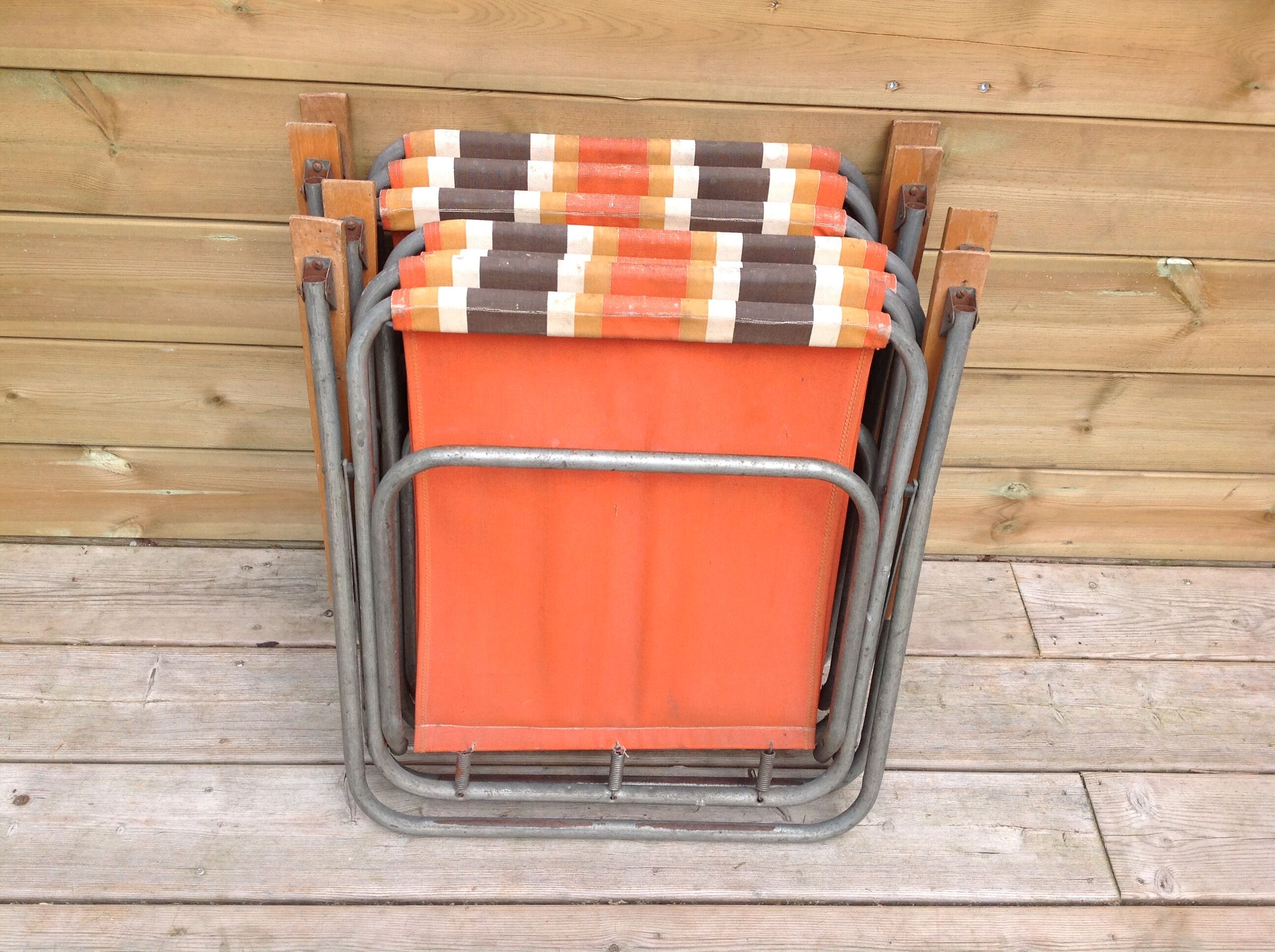 4 vintage camping armchairs