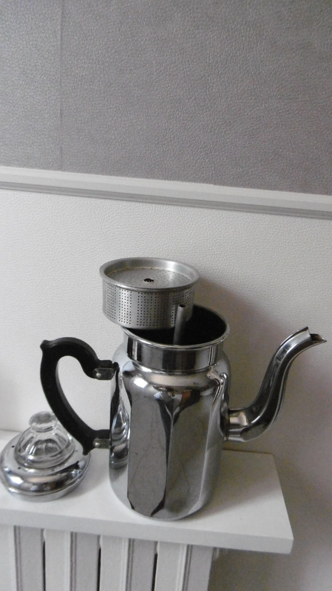 Vintage stainless steel coffee maker 50s