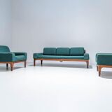 Romantica living room set by Piero Ranzani for Elam in walnut Italy 1950s