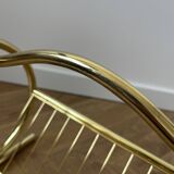 Porte-revues moderne doré du milieu du siècle, années 70