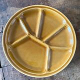 Set of 5 brown sandstone fondue plates