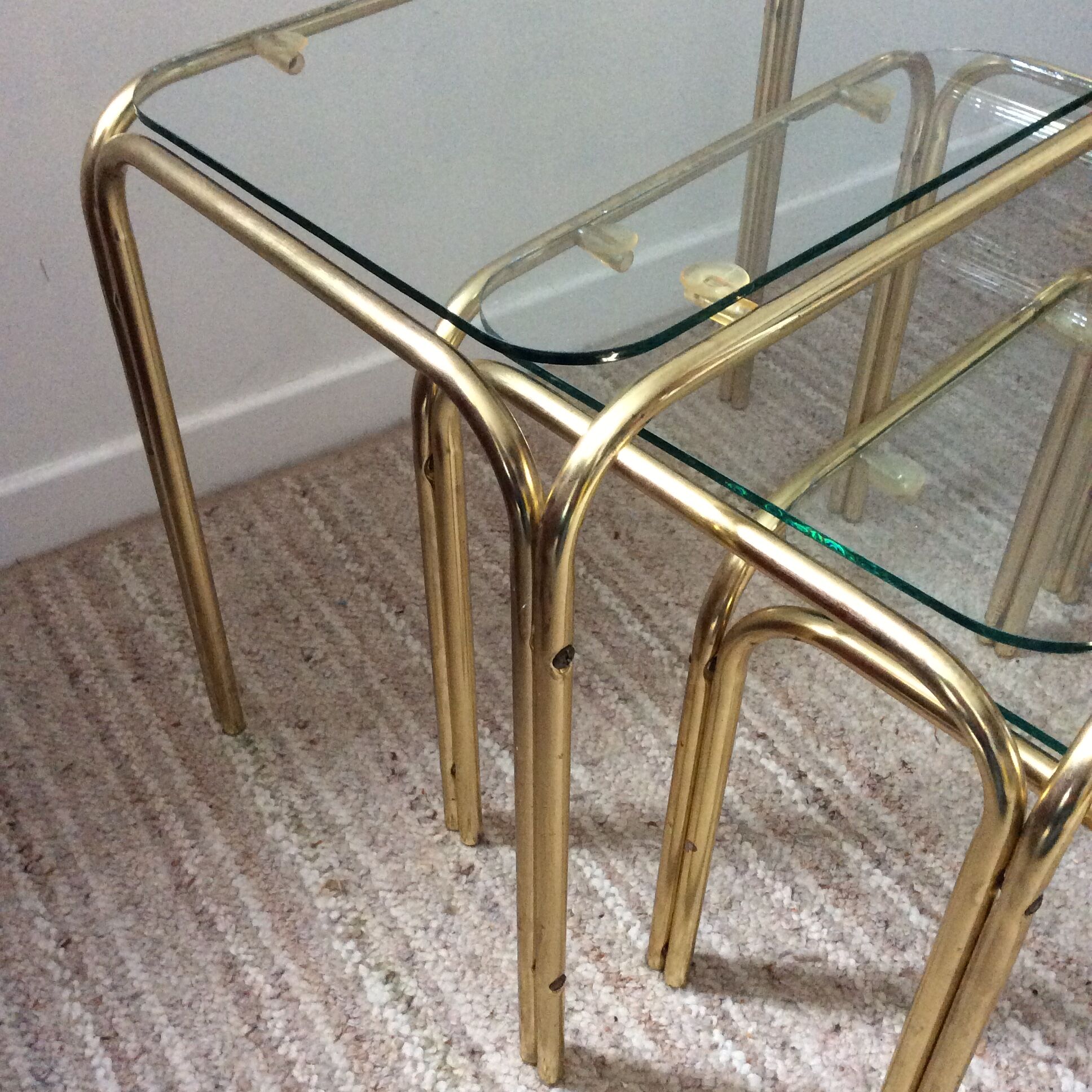 Series of 3 pull-out tables from the 70s