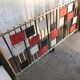 Large vintage 1960s multicoloured wall shelf system made of wood and aluminium.