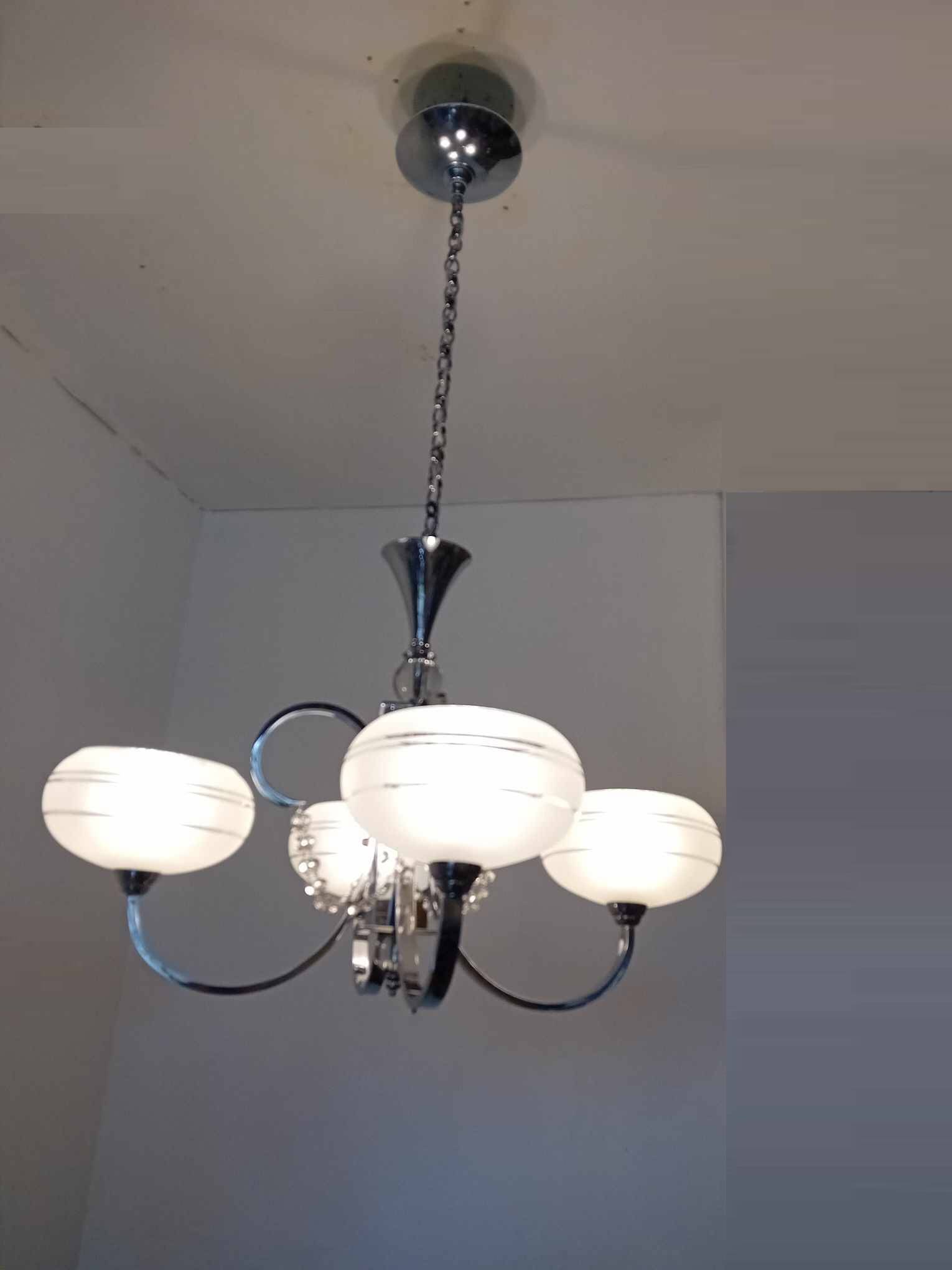 Art deo chandelier 1930 with 4 arms of light.
