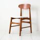 Lot de 4 chaises scandinaves vintage en teck des années 1950