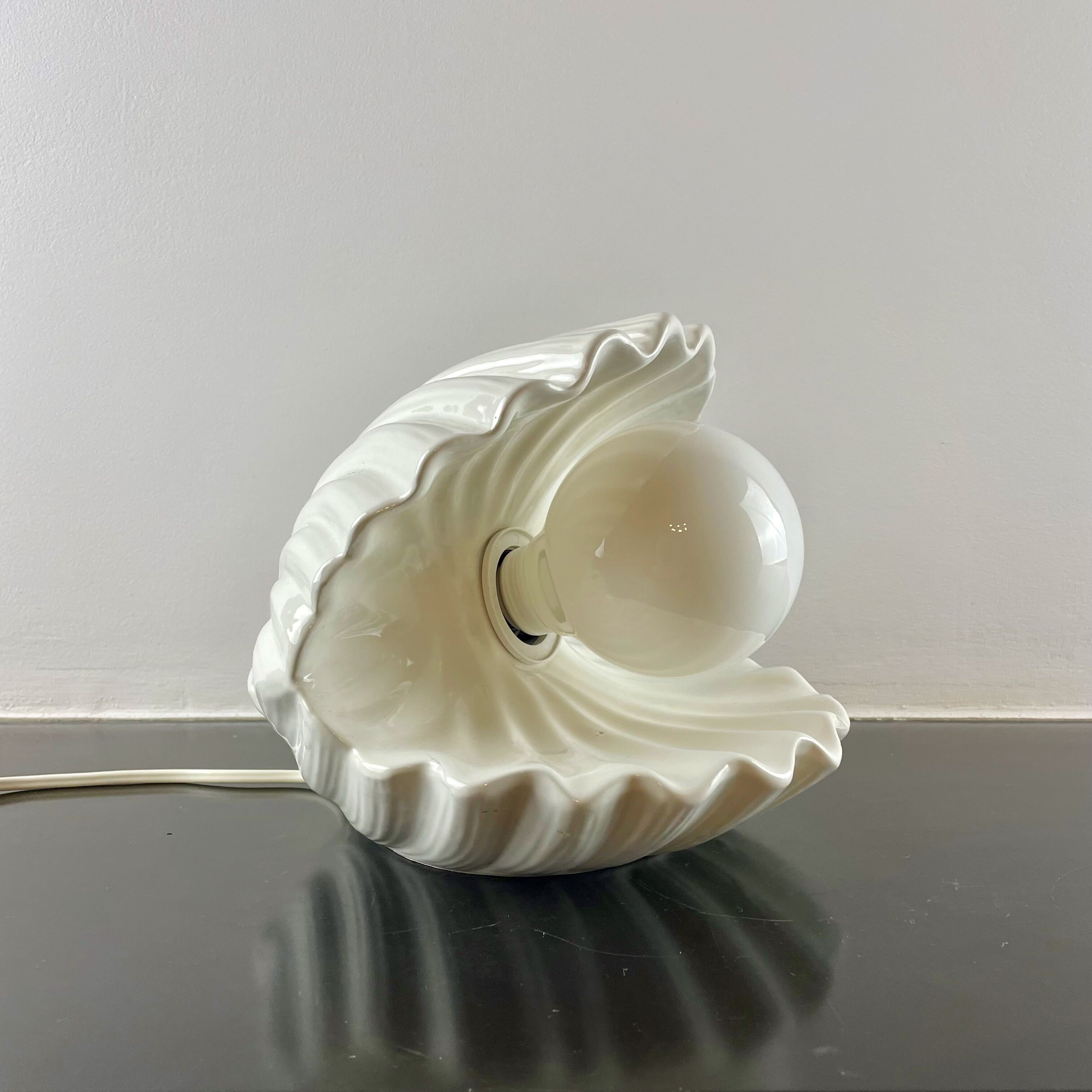Ceramic shell lamp, circa 1970