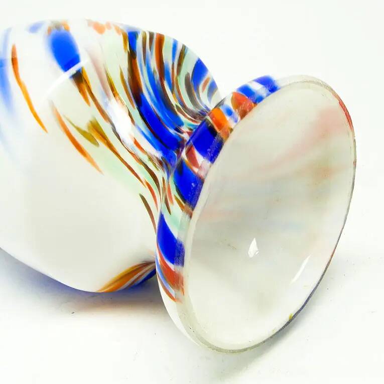 Art Deco vase, spatterglass, Bohemia, Czechoslovakia, 1950s