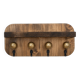 Wall shelf made of solid wood with golden hooks - Key holder for the entrance