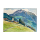 Painting "landscape of savoy" original watercolor by denise richier