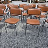 17 chrome metal bistro chairs from the 70s
