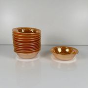 Important Fire-King Peach Lustre "Laurel Leaf" service for 12 people, Anchor Hocking, USA, 1950s.