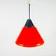Suspension en verre rouge et chrome de Peill et Putzler, 1970, Allemagne