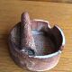 Enamelled terracotta ashtray