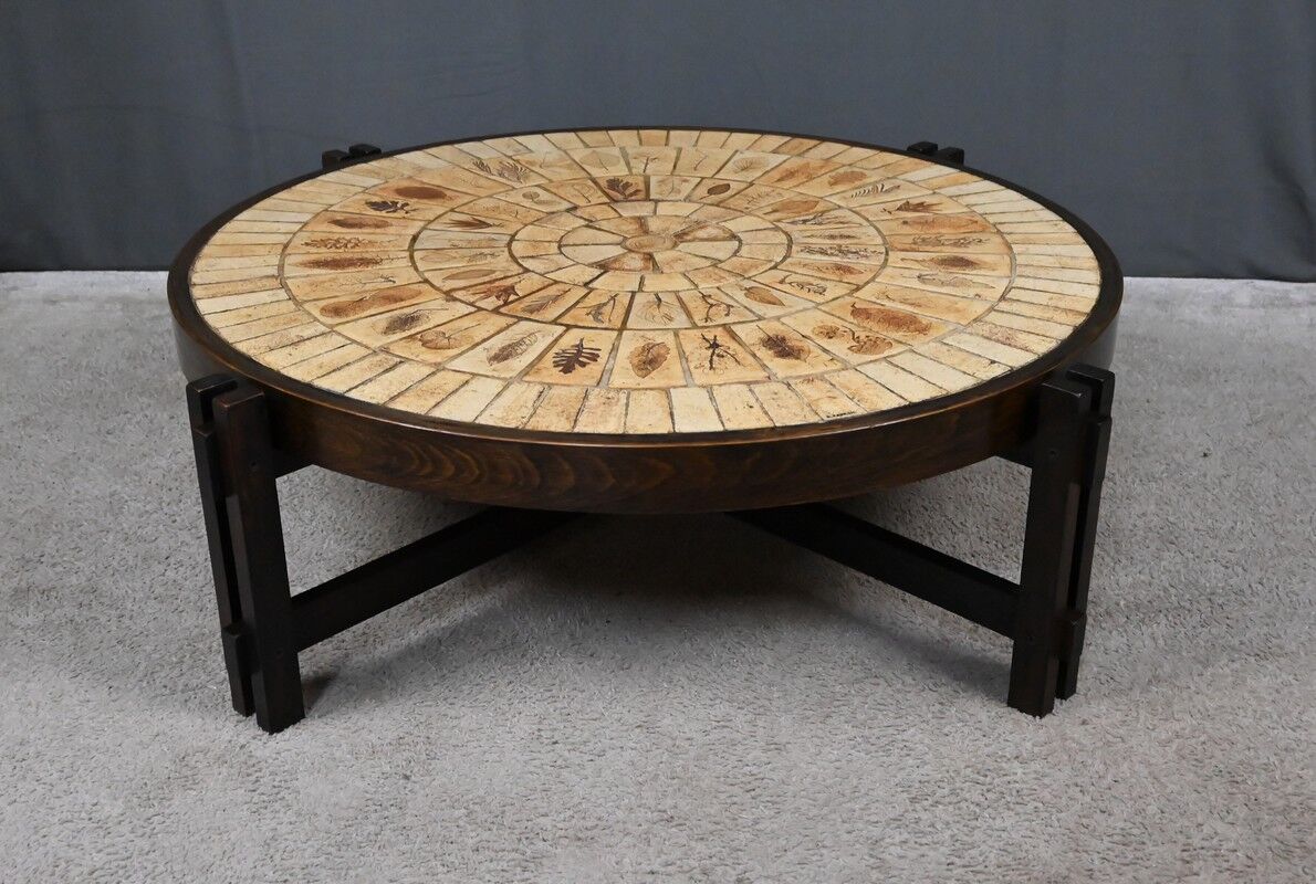 Table basse signée R. Capron, collection les Herbiers, Vallauris – 1960