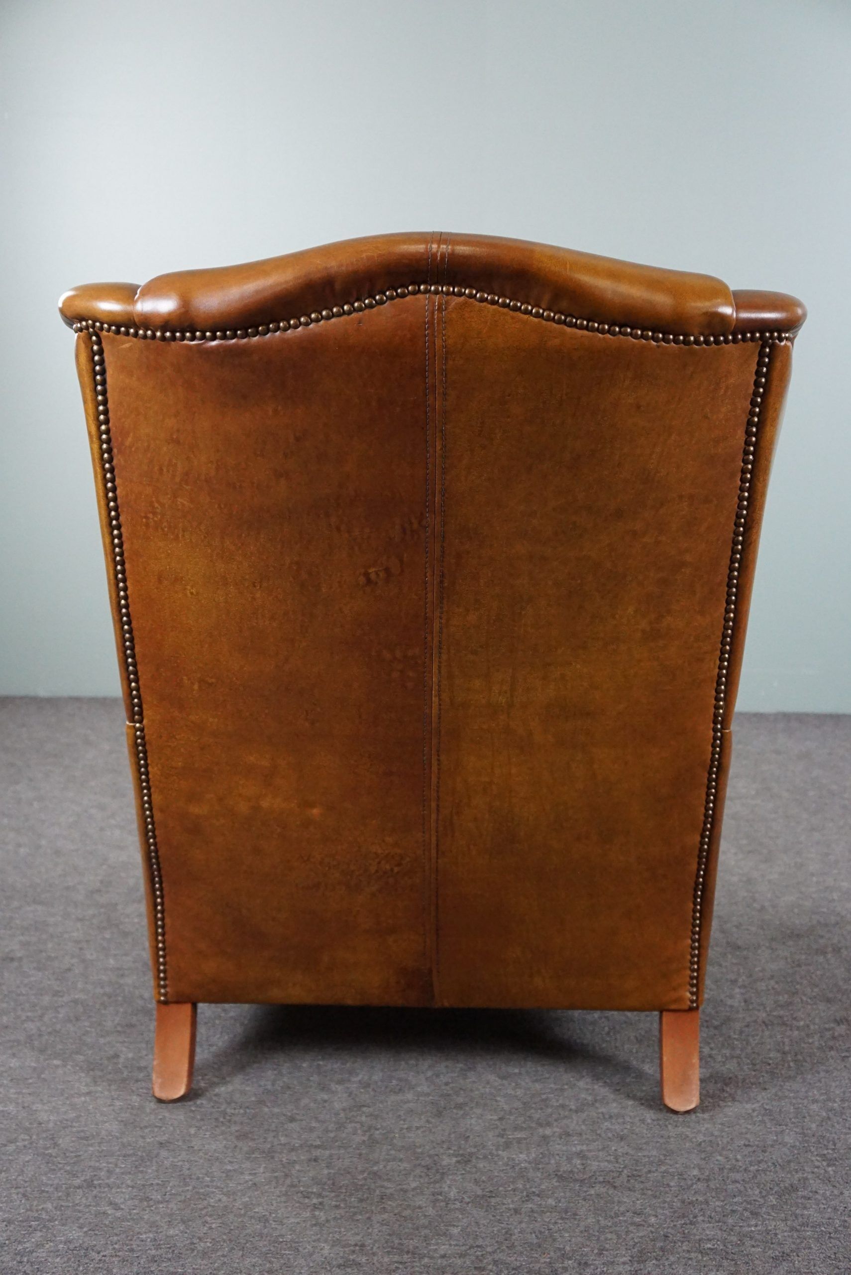 Cowhide leather armchair