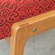 Ton bystrice stool (thonet) wood and orange patterned fabric 1960