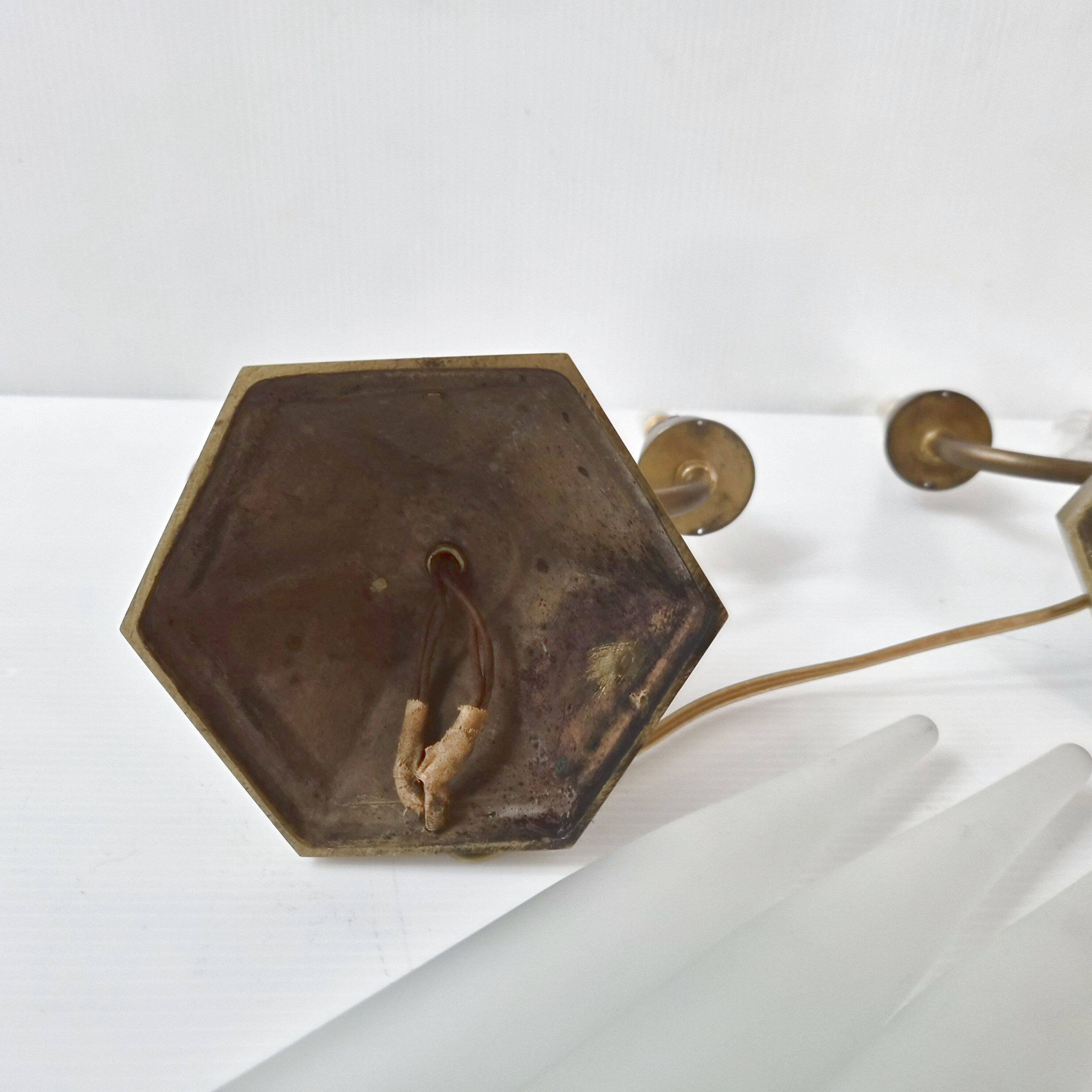 Pair of vintage candlestick lamps from the 1950s.