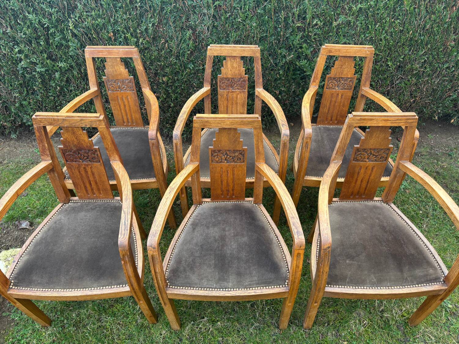 Art Deco style armchairs