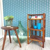 Vintage shelf, wicker and rattan