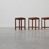 Set of 3 oak wood stacking tables in Art Deco style, France ca. 1925
