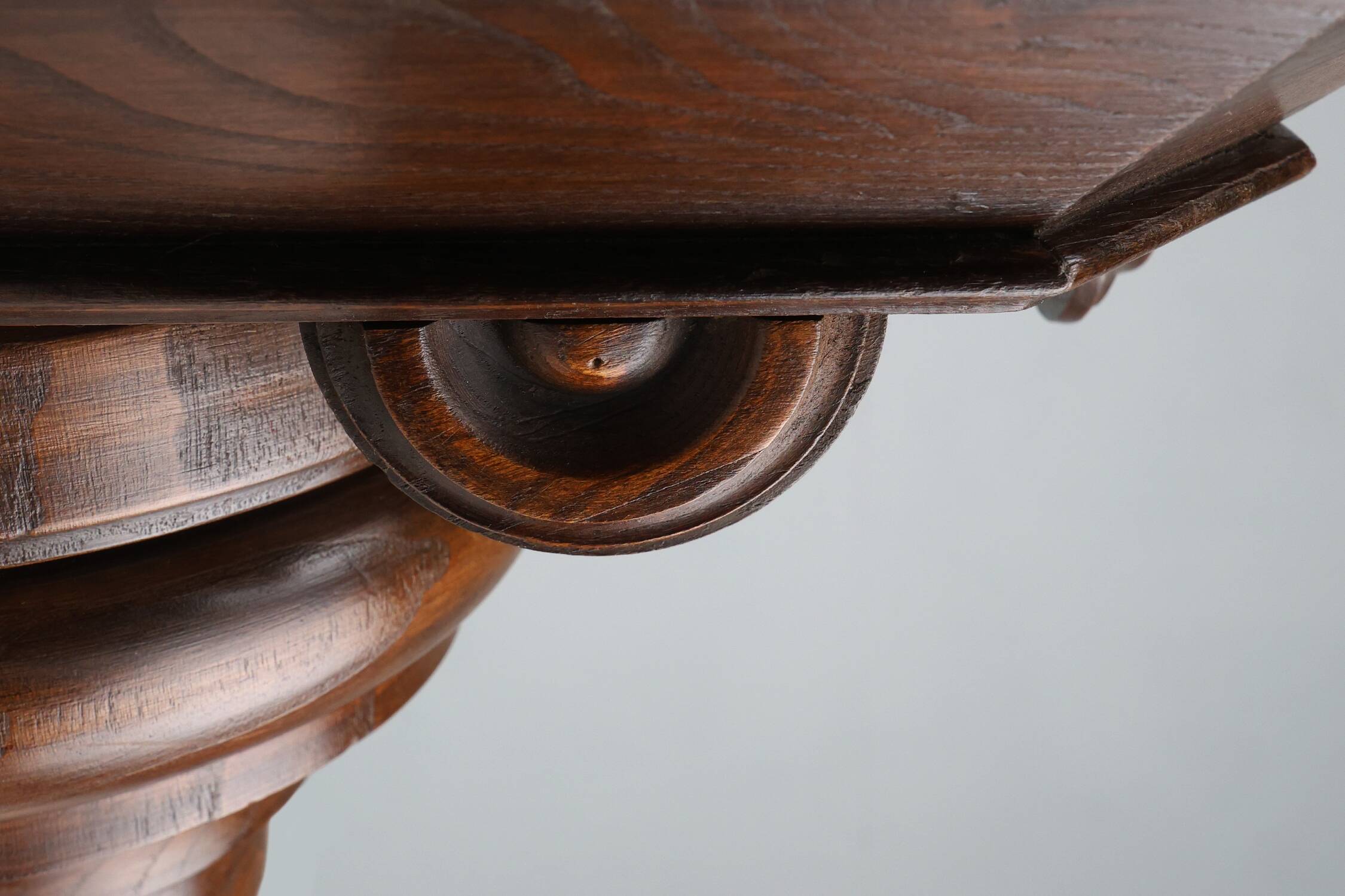 19th Century Art Deco Architectural wall mounted console in oak, France
