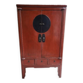Petite armoire 2 portes asiatique en laque 5 tiroirs
