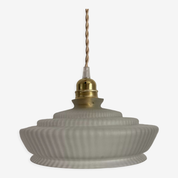 Vintage frosted glass pendant lamp