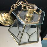 Lantern in glass and brass