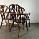 Ensemble de 3 chaises, fauteuils Windsor Low Back en orme, Angleterre, XIXe